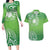Polynesia Depression Awareness Couples Matching Long Sleeve Bodycon Dress and Hawaiian Shirt Sunflower Green Ribbons Polynesian Tattoo