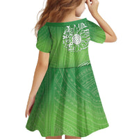 Polynesia Depression Awareness Family Matching Off The Shoulder Long Sleeve Dress and Hawaiian Shirt Sunflower Green Ribbons Polynesian Tattoo LT14 - Polynesian Pride