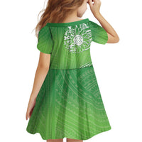 Polynesia Depression Awareness Family Matching Off Shoulder Short Dress and Hawaiian Shirt Sunflower Green Ribbons Polynesian Tattoo LT14 - Polynesian Pride