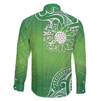 Polynesia Depression Awareness Family Matching Off Shoulder Short Dress and Hawaiian Shirt Sunflower Green Ribbons Polynesian Tattoo LT14 - Polynesian Pride
