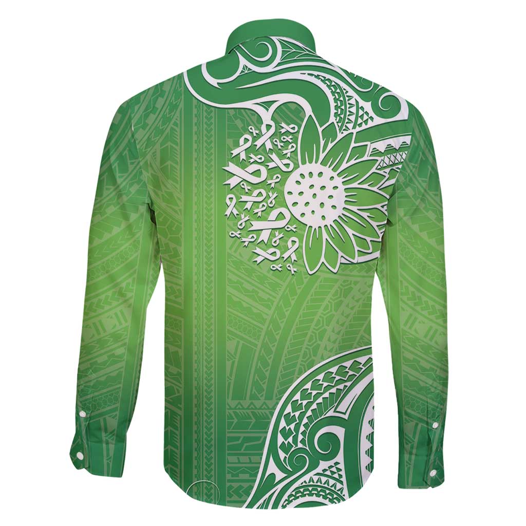 Polynesia Depression Awareness Family Matching Short Sleeve Bodycon Dress and Hawaiian Shirt Sunflower Green Ribbons Polynesian Tattoo LT14 - Polynesian Pride