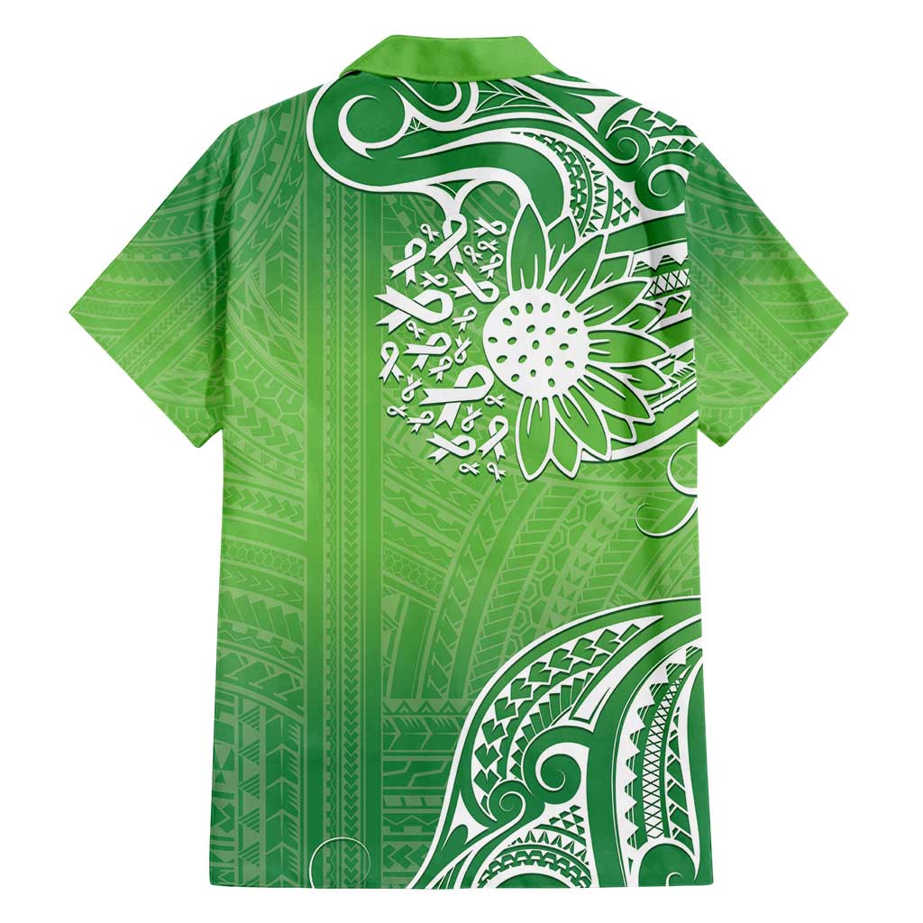 Polynesia Depression Awareness Family Matching Summer Maxi Dress and Hawaiian Shirt Sunflower Green Ribbons Polynesian Tattoo LT14 - Polynesian Pride