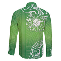 Polynesia Depression Awareness Family Matching Tank Maxi Dress and Hawaiian Shirt Sunflower Green Ribbons Polynesian Tattoo LT14 - Polynesian Pride