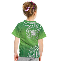 Polynesia Depression Awareness Kid T Shirt Sunflower Green Ribbons Polynesian Tattoo