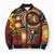 Celebrating 50 Years Papua New Guinea Bomber Puffer Jacket Aboriginal Mix Papuan Pattern - Polynesian Pride