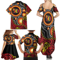 Celebrating 50 Years Papua New Guinea Family Matching Summer Maxi Dress and Hawaiian Shirt Aboriginal Mix Papuan Pattern LT14 - Polynesian Pride