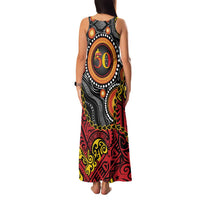 Celebrating 50 Years Papua New Guinea Family Matching Tank Maxi Dress and Hawaiian Shirt Aboriginal Mix Papuan Pattern LT14 - Polynesian Pride