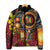 Celebrating 50 Years Papua New Guinea Padded Jacket Aboriginal Mix Papuan Pattern - Polynesian Pride