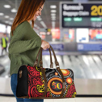 Celebrating 50 Years Papua New Guinea Travel Bag Aboriginal Mix Papuan Pattern - Polynesian Pride