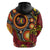 Celebrating 50 Years Papua New Guinea Zip Hoodie Aboriginal Mix Papuan Pattern - Polynesian Pride