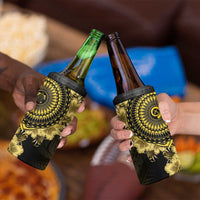Vanuatu 4 in 1 Can Cooler Tumbler Hibisus Polynesian Pattern Gold - Polynesian Pride