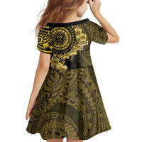 Vanuatu Family Matching Mermaid Dress and Hawaiian Shirt Hibisus Polynesian Pattern Gold - Polynesian Pride