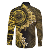 Vanuatu Family Matching Mermaid Dress and Hawaiian Shirt Hibisus Polynesian Pattern Gold - Polynesian Pride