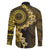 Vanuatu Family Matching Off The Shoulder Long Sleeve Dress and Hawaiian Shirt Hibisus Polynesian Pattern Gold - Polynesian Pride