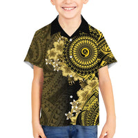 Vanuatu Family Matching Puletasi and Hawaiian Shirt Hibisus Polynesian Pattern Gold - Polynesian Pride