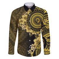 Vanuatu Family Matching Tank Maxi Dress and Hawaiian Shirt Hibisus Polynesian Pattern Gold - Polynesian Pride