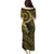 Vanuatu Puletasi Hibisus Polynesian Pattern Gold - Polynesian Pride