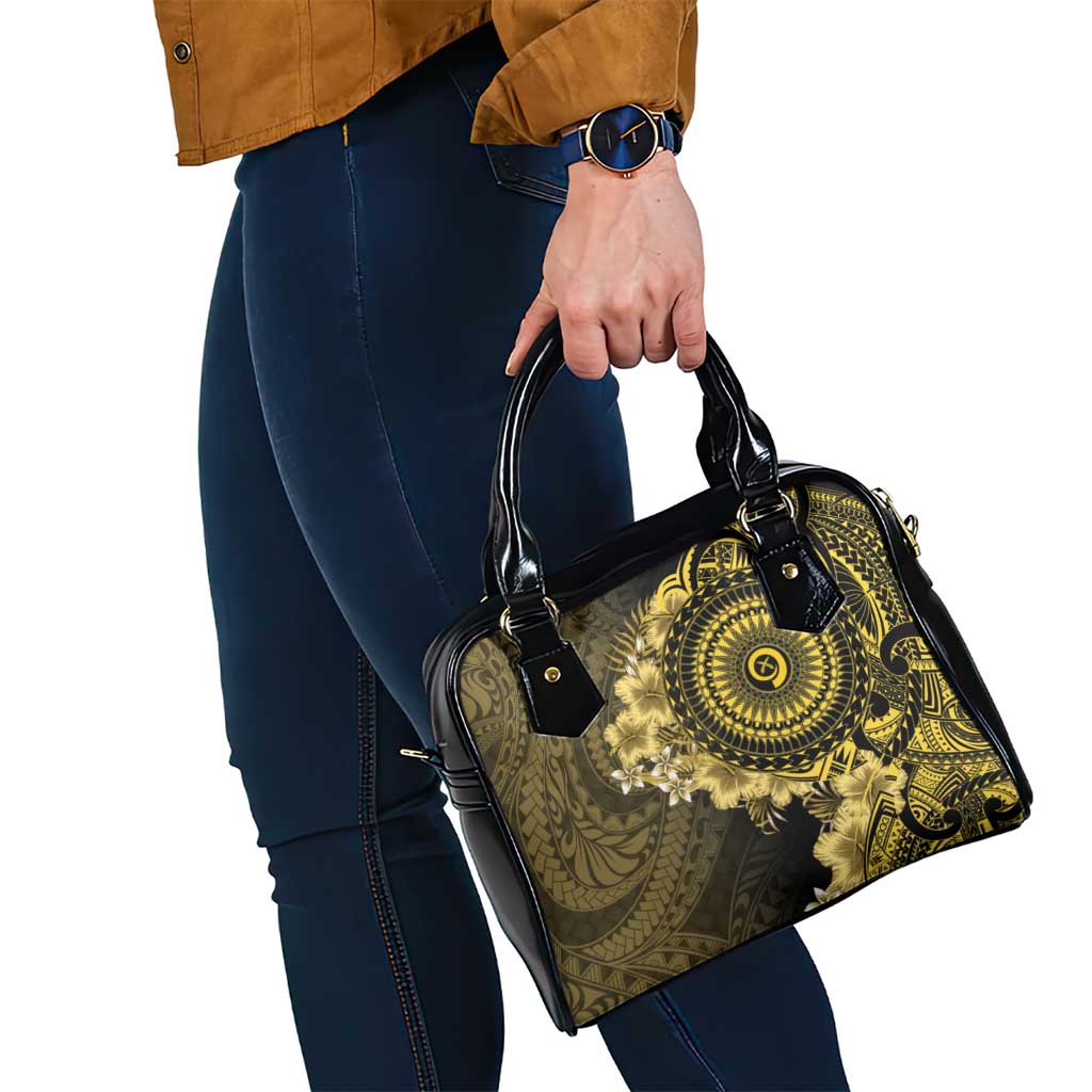 Vanuatu Shoulder Handbag Hibisus Polynesian Pattern Gold - Polynesian Pride