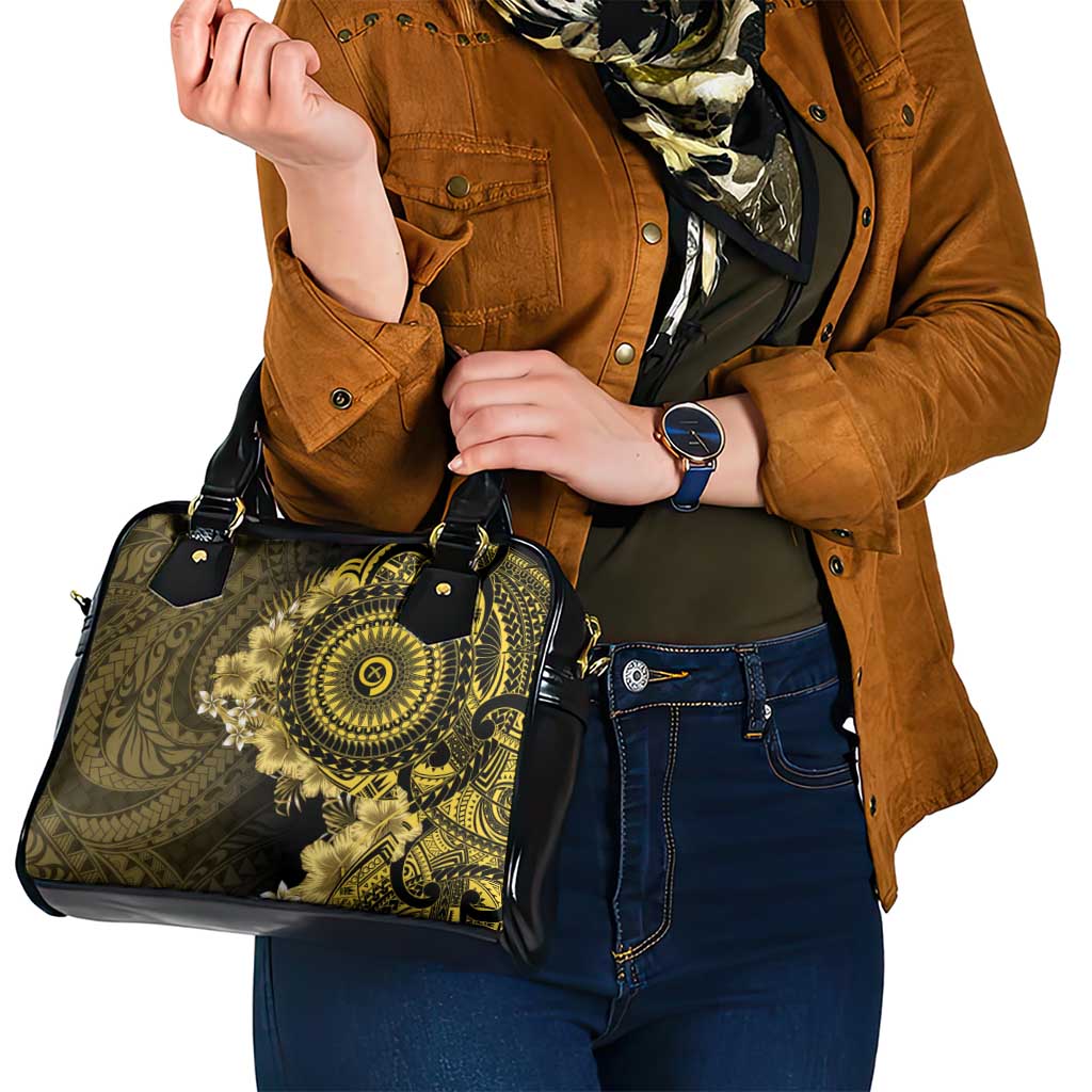 Vanuatu Shoulder Handbag Hibisus Polynesian Pattern Gold - Polynesian Pride
