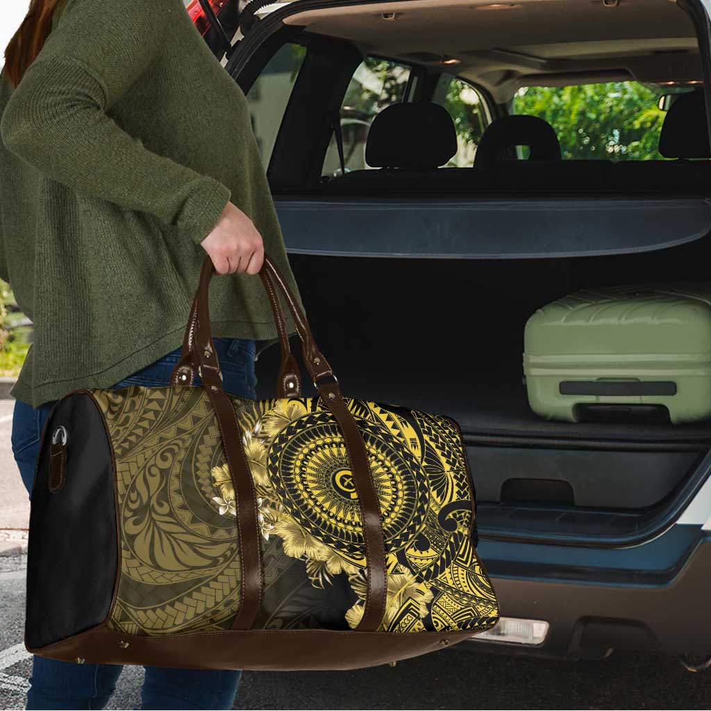 Vanuatu Travel Bag Hibisus Polynesian Pattern Gold - Polynesian Pride