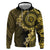 Vanuatu Zip Hoodie Hibisus Polynesian Pattern Gold - Polynesian Pride