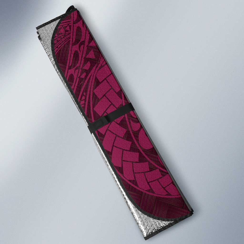 Vanuatu Auto Sun Shade Hibisus Polynesian Pattern Pink - Polynesian Pride