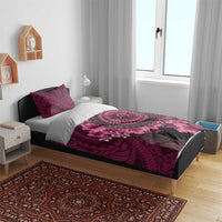 Vanuatu Bedding Set Hibisus Polynesian Pattern Pink - Polynesian Pride