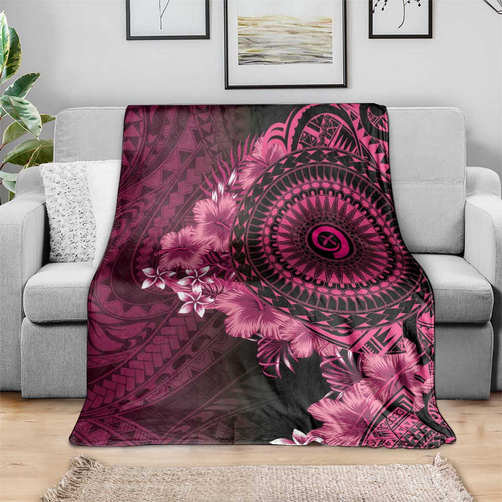Vanuatu Blanket Hibisus Polynesian Pattern Pink - Polynesian Pride