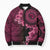 Vanuatu Bomber Puffer Jacket Hibisus Polynesian Pattern Pink - Polynesian Pride