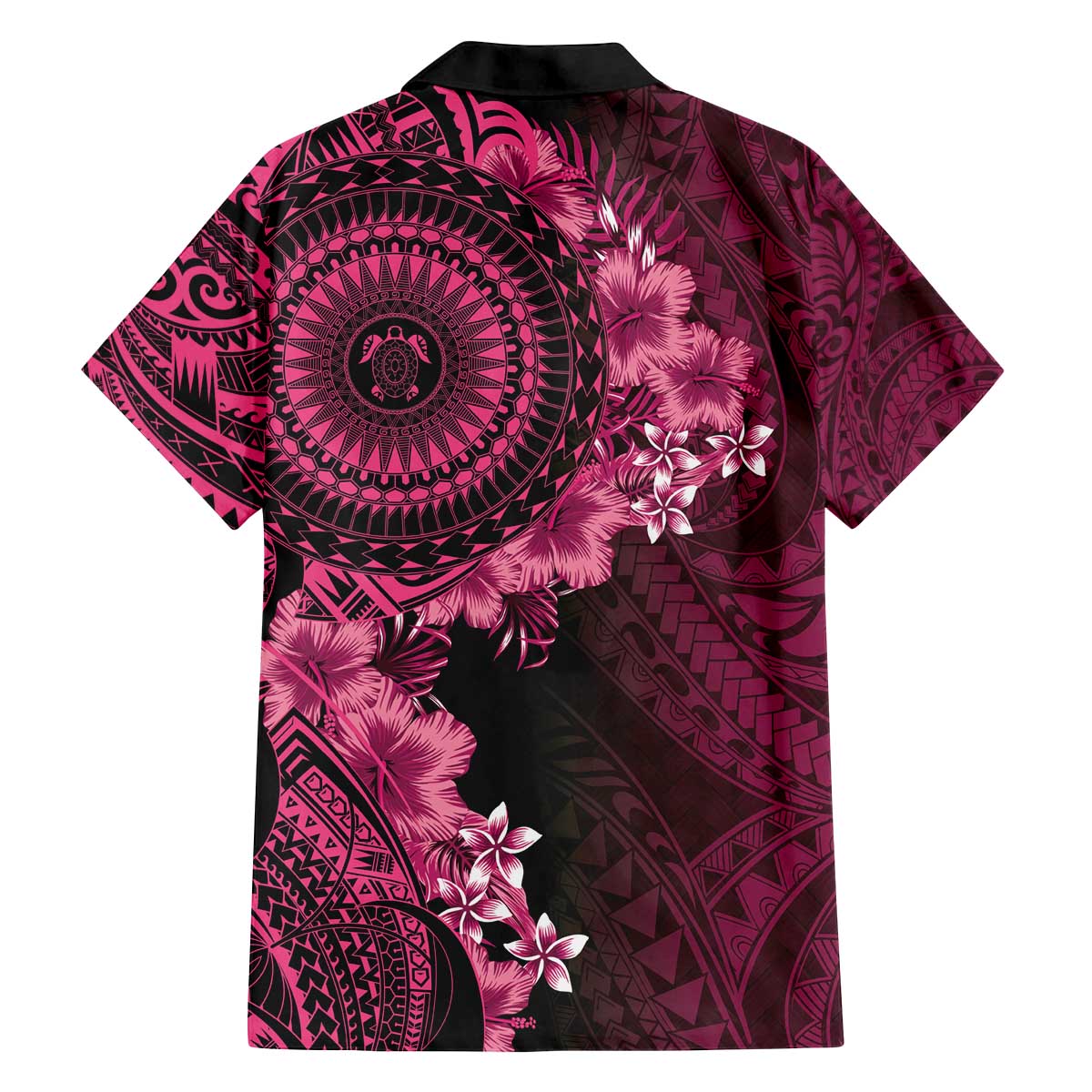 Vanuatu Family Matching Off The Shoulder Long Sleeve Dress and Hawaiian Shirt Hibisus Polynesian Pattern Pink - Polynesian Pride
