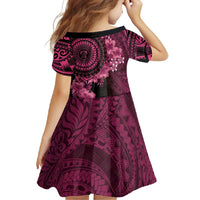 Vanuatu Family Matching Off Shoulder Maxi Dress and Hawaiian Shirt Hibisus Polynesian Pattern Pink - Polynesian Pride