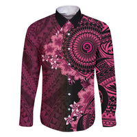Vanuatu Family Matching Short Sleeve Bodycon Dress and Hawaiian Shirt Hibisus Polynesian Pattern Pink - Polynesian Pride