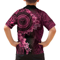 Vanuatu Family Matching Summer Maxi Dress and Hawaiian Shirt Hibisus Polynesian Pattern Pink - Polynesian Pride