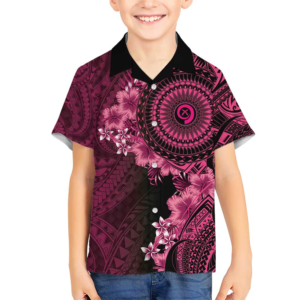 Vanuatu Hawaiian Shirt Hibisus Polynesian Pattern Pink - Polynesian Pride