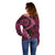 Vanuatu Off Shoulder Sweater Hibisus Polynesian Pattern Pink - Polynesian Pride