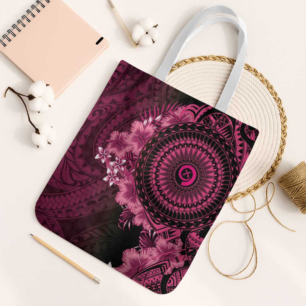 Vanuatu Tote Bag Hibisus Polynesian Pattern Pink - Polynesian Pride
