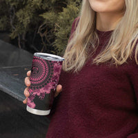 Vanuatu Tumbler Cup Hibisus Polynesian Pattern Pink - Polynesian Pride