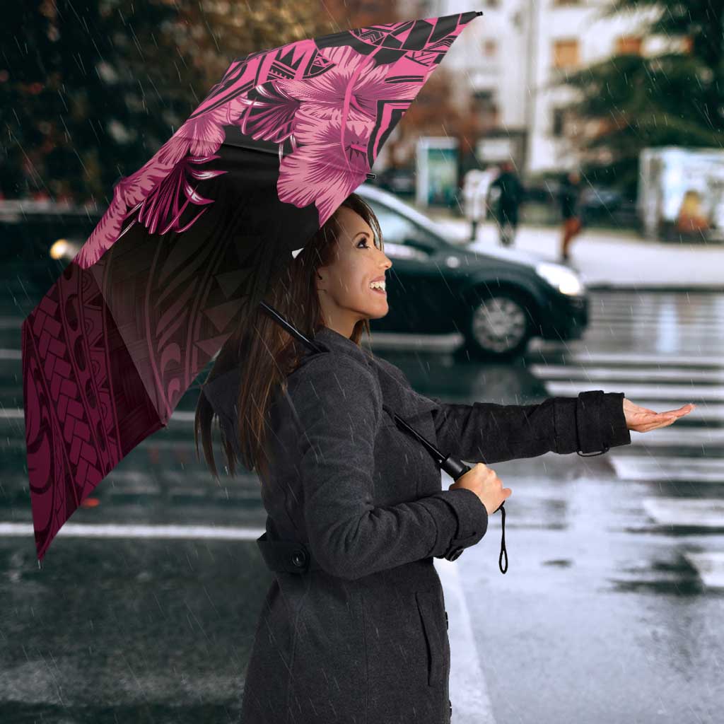 Vanuatu Umbrella Hibisus Polynesian Pattern Pink - Polynesian Pride