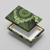 Vanuatu Canvas Wall Art Hibisus Polynesian Pattern Green - Polynesian Pride