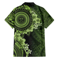 Vanuatu Family Matching Long Sleeve Bodycon Dress and Hawaiian Shirt Hibisus Polynesian Pattern Green - Polynesian Pride
