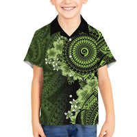Vanuatu Family Matching Long Sleeve Bodycon Dress and Hawaiian Shirt Hibisus Polynesian Pattern Green - Polynesian Pride