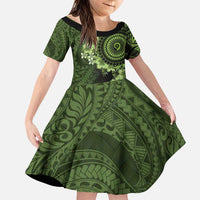 Vanuatu Family Matching Puletasi and Hawaiian Shirt Hibisus Polynesian Pattern Green - Polynesian Pride