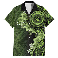 Vanuatu Family Matching Tank Maxi Dress and Hawaiian Shirt Hibisus Polynesian Pattern Green - Polynesian Pride