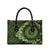 Vanuatu Leather Bag Hibisus Polynesian Pattern Green - Polynesian Pride