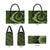 Vanuatu Leather Bag Hibisus Polynesian Pattern Green - Polynesian Pride