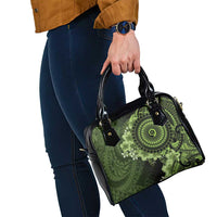 Vanuatu Shoulder Handbag Hibisus Polynesian Pattern Green - Polynesian Pride