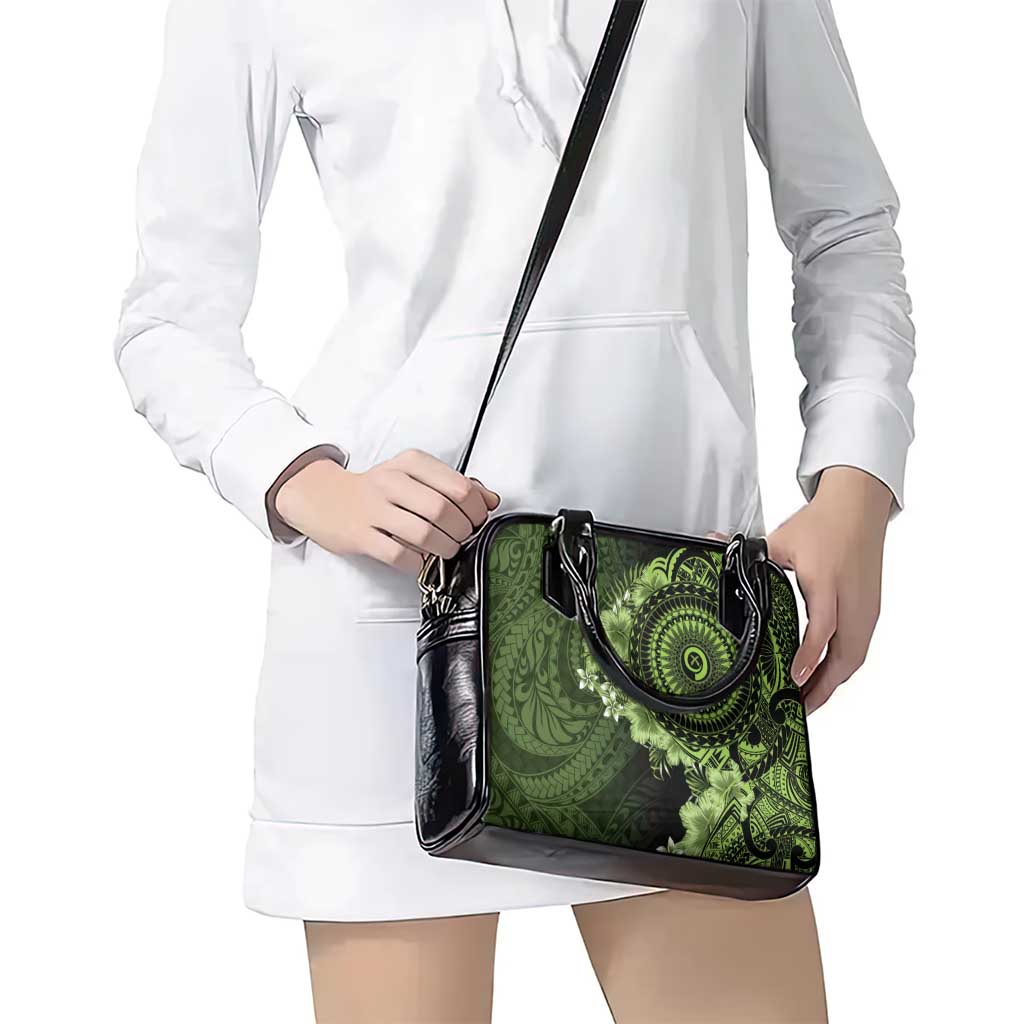 Vanuatu Shoulder Handbag Hibisus Polynesian Pattern Green - Polynesian Pride