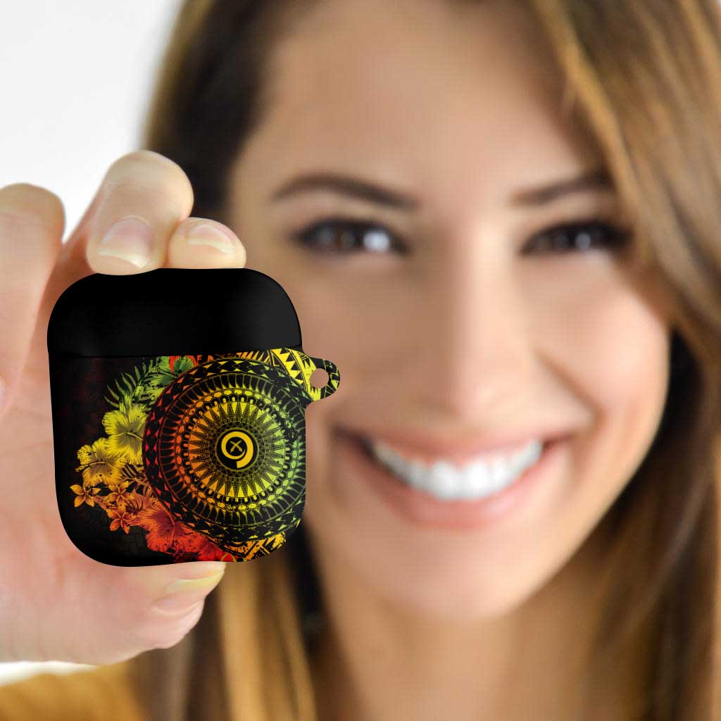 Vanuatu AirPods Case Hibisus Polynesian Pattern Reggae - Polynesian Pride