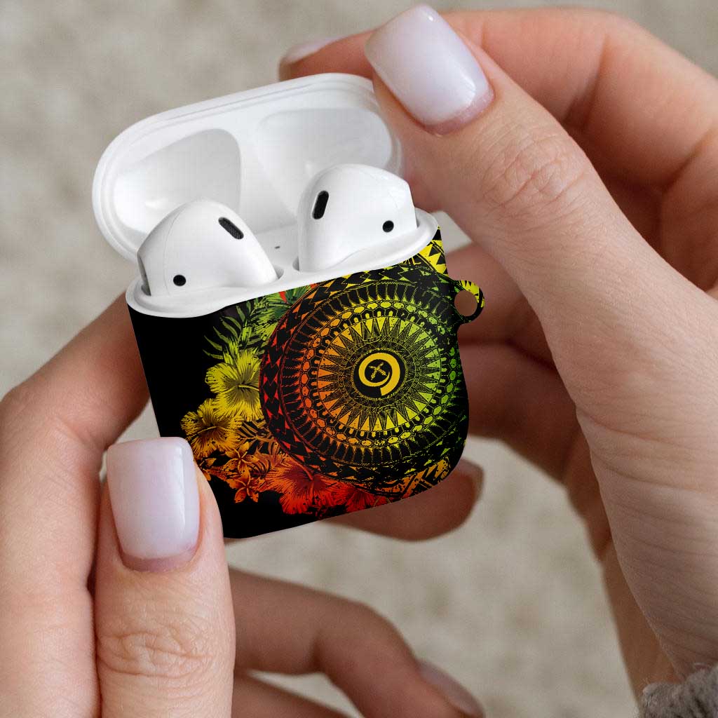 Vanuatu AirPods Case Hibisus Polynesian Pattern Reggae - Polynesian Pride