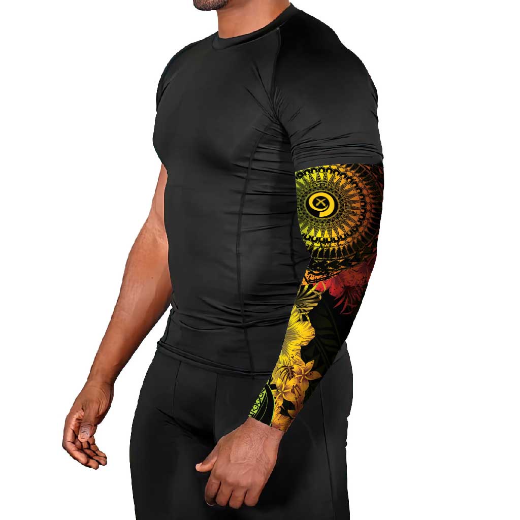 Vanuatu Arm Sleeves Hibisus Polynesian Pattern Reggae - Polynesian Pride